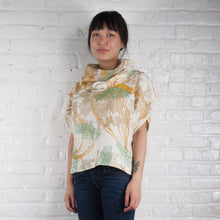 Load image into Gallery viewer, Indigo + Ochre Hand Woven Cotton High Neck Cozy Top