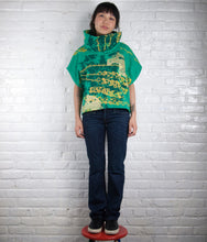 Load image into Gallery viewer, Hemp Fleece Cowl // Periwinkle Fireworks Remnants Etc on Cream