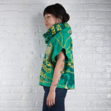 Load image into Gallery viewer, Hemp Fleece Cowl // Periwinkle Fireworks Remnants Etc on Cream