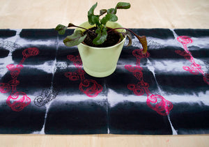 Table Runner // AntiDyed printed Roman Feathers + Bits