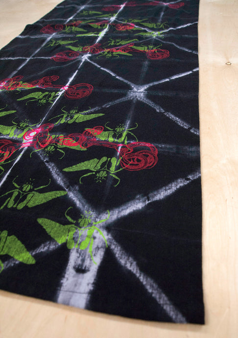 Table Runner // AntiDyed printed Goliath Beetles + Bits