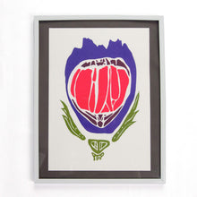 Load image into Gallery viewer, Floral Art Print // Pink Purple or Blue Flower Screenprint