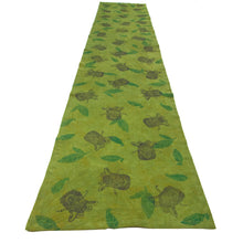 Load image into Gallery viewer, Avocado Green Linen Table Runner with Ram Blockprint