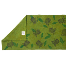 Load image into Gallery viewer, Avocado Green Linen Table Runner with Ram Blockprint
