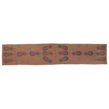 Load image into Gallery viewer, Brown Linen Table Runner with Pineapple Blockprint