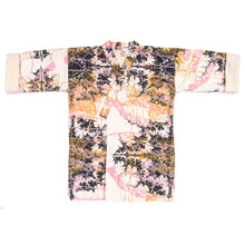 Load image into Gallery viewer, White Linen Cotton Kimono Style Wrap with Mandelbrot Fractals