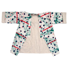 Load image into Gallery viewer, White Linen Cotton Kimono Style Wrap with Polka Dots
