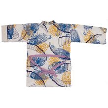 Load image into Gallery viewer, White Linen Cotton Kimono Style Wrap with Ibex Horns