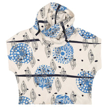 Load image into Gallery viewer, Hemp Fleece Cowl // Periwinkle Fireworks Remnants Etc on Cream
