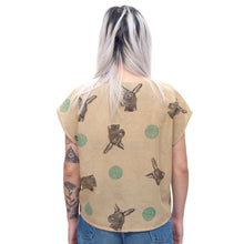 Load image into Gallery viewer, Cotton Sheer Top // Pink Rust Dyed Goat Print