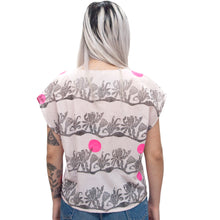 Load image into Gallery viewer, Cotton Linen Top // bellflower, morse code, and fawn print
