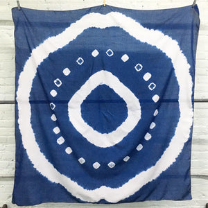 Large Shibori Indigo Bamboo Scarves