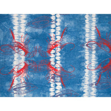 Load image into Gallery viewer, Padded Throw // Indigo Dyed Osnaburg Printed with Crayfish and Almond Shells