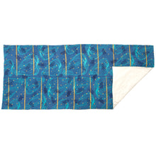 Load image into Gallery viewer, Padded Throw // Indigo Dyed Linen Printed with Goats, Fawn Makings, Coconuts