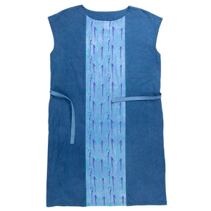 Panel Dress Indigo Blue with Light Indigo Panel