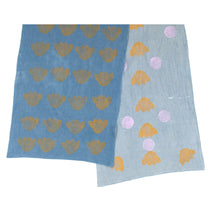 Load image into Gallery viewer, Indigo Dyed Linen Floral Blockprinted Table Runners