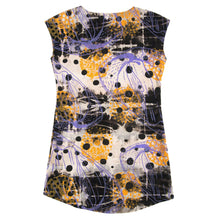Load image into Gallery viewer, Anti-Dyed Linen Shift Dress with Coconut Polka Dot Print