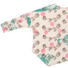 Load image into Gallery viewer, Long Sleeve Asymmetrical Sweatshirt // Chickens and Polka Dots on Cream